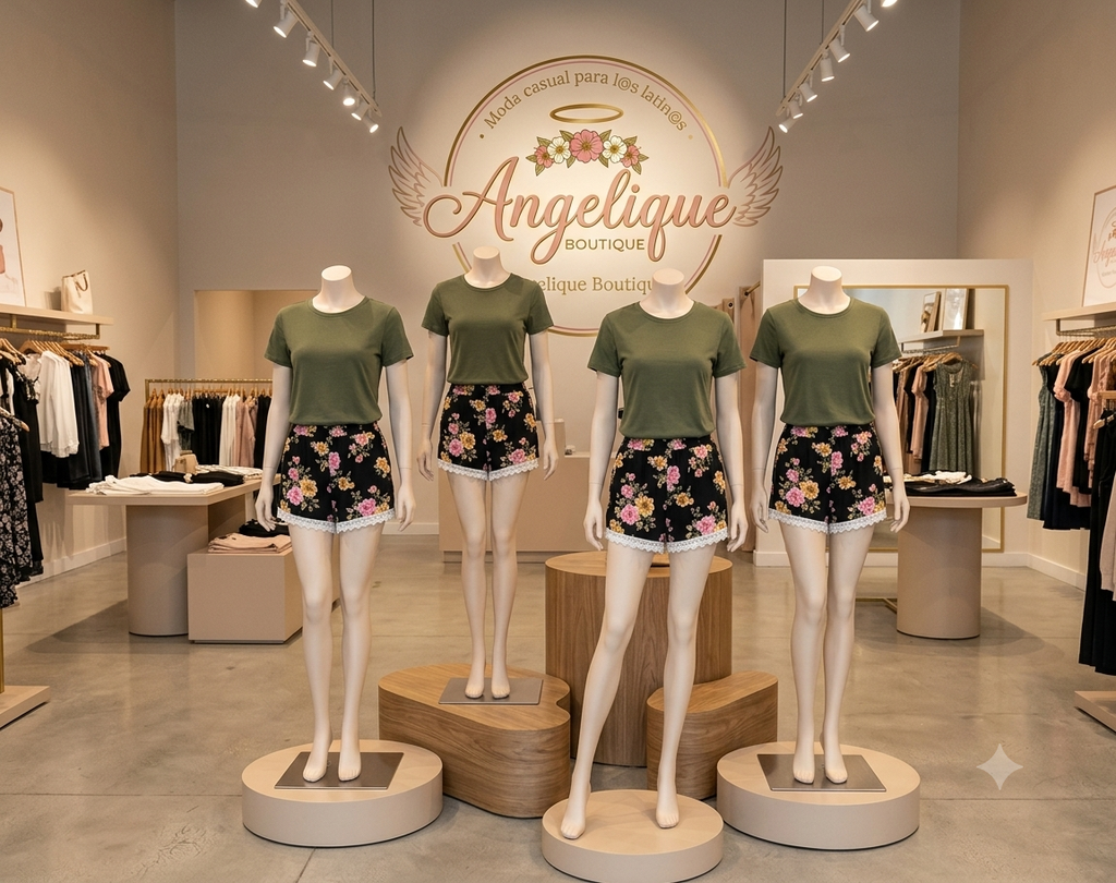 Short Floral con Bolsillos y Cordón Ajustable en la Cintura
