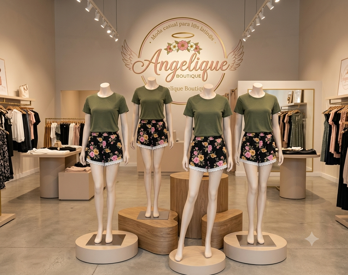 Short Floral con Bolsillos y Cordón Ajustable en la Cintura