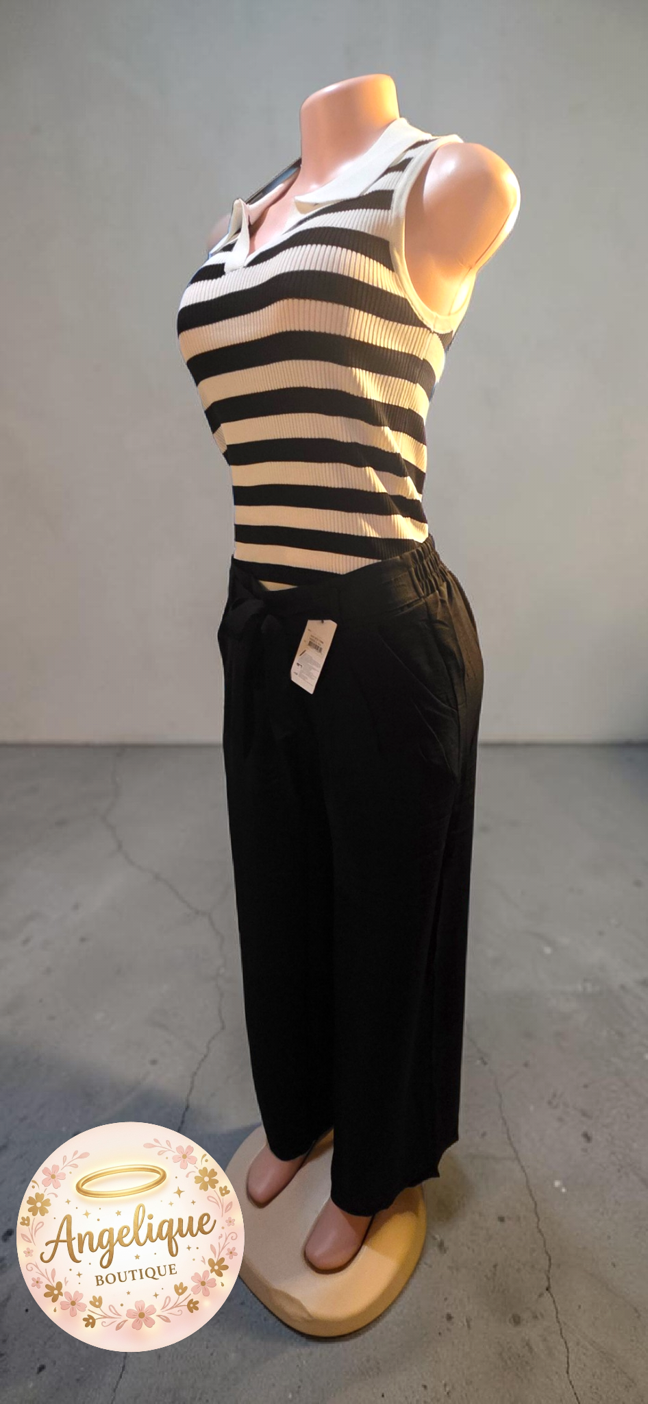 Blusa Rayada Sin Mangas Cuello en V – 100% Poliéster | 5 Combinaciones de Color