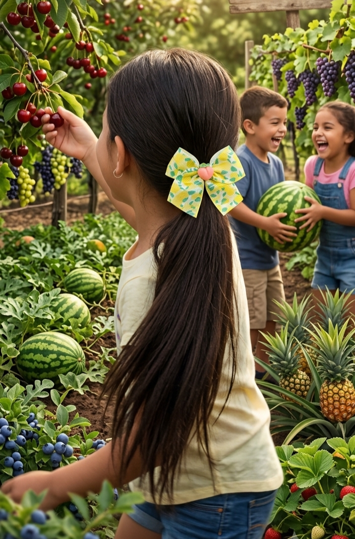Fruity Hair Bows Girls Grosgrain Ribbon Clip