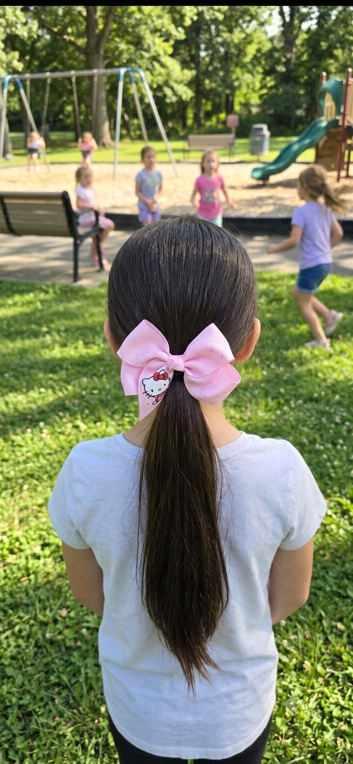 Hello Kitty Big Glitter Hair Bow for Girls