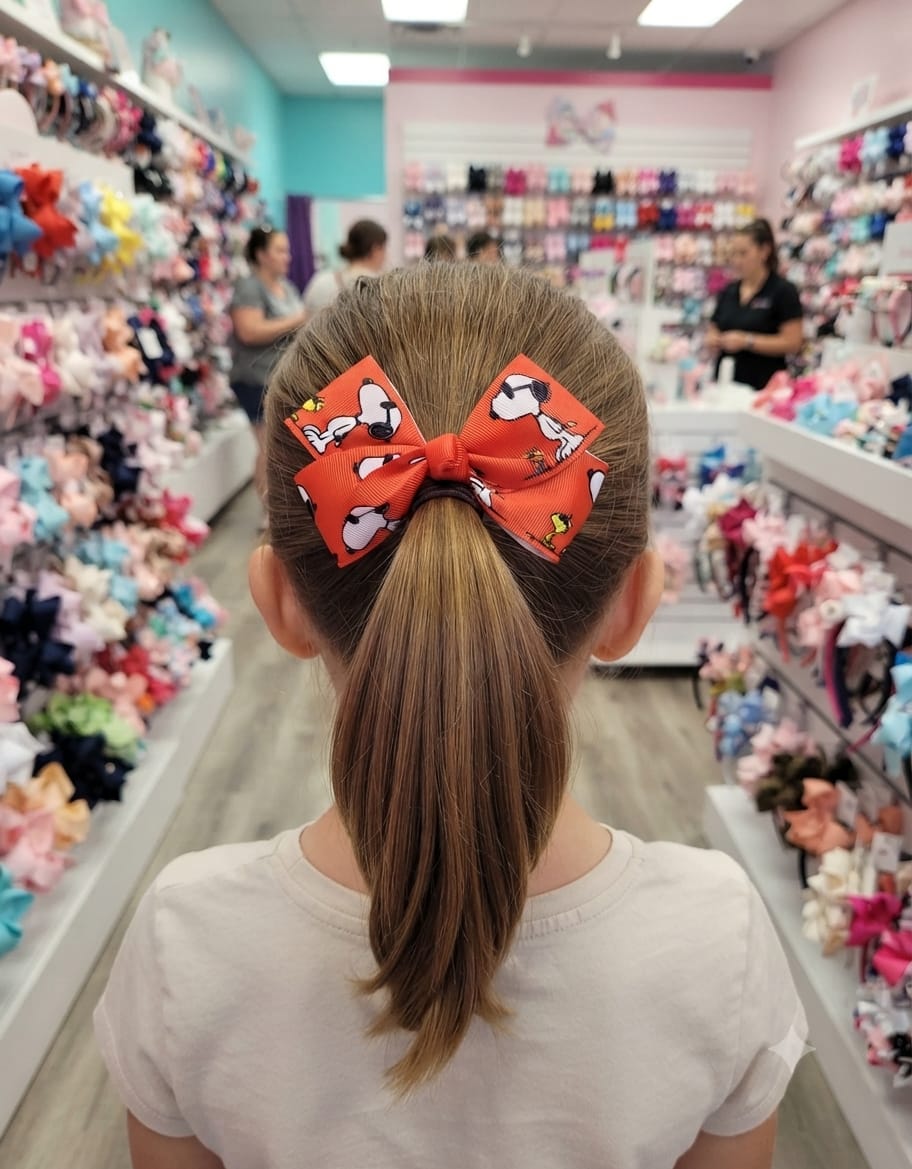 Snoopy & Friends Cheer Hair Bow for Girls