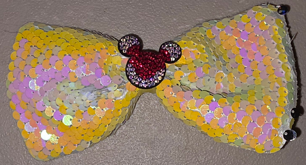 Large Sequin Mouse Ear Hair Bow for Girls