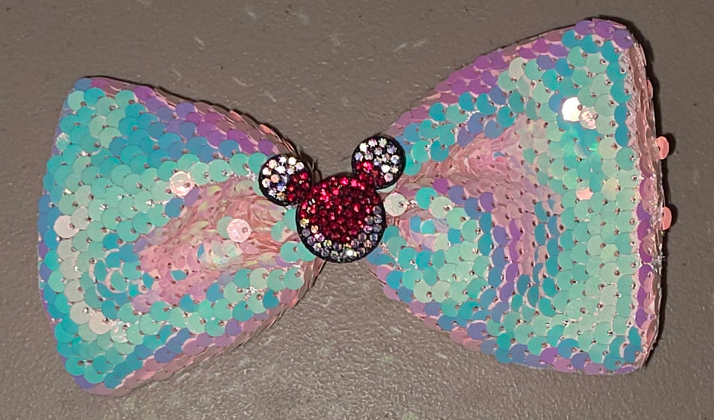 Large Sequin Mouse Ear Hair Bow for Girls