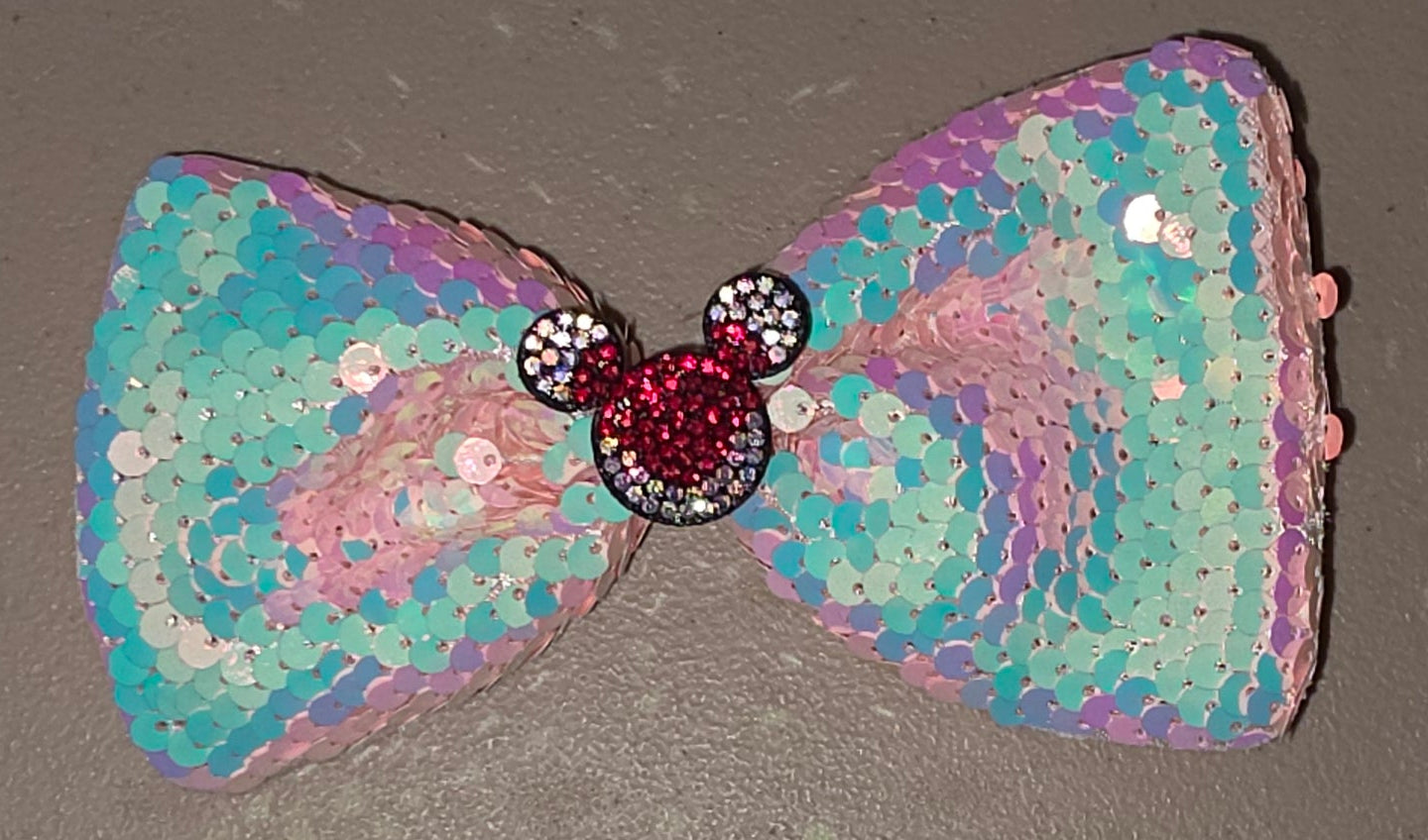 Large Sequin Mouse Ear Hair Bow for Girls