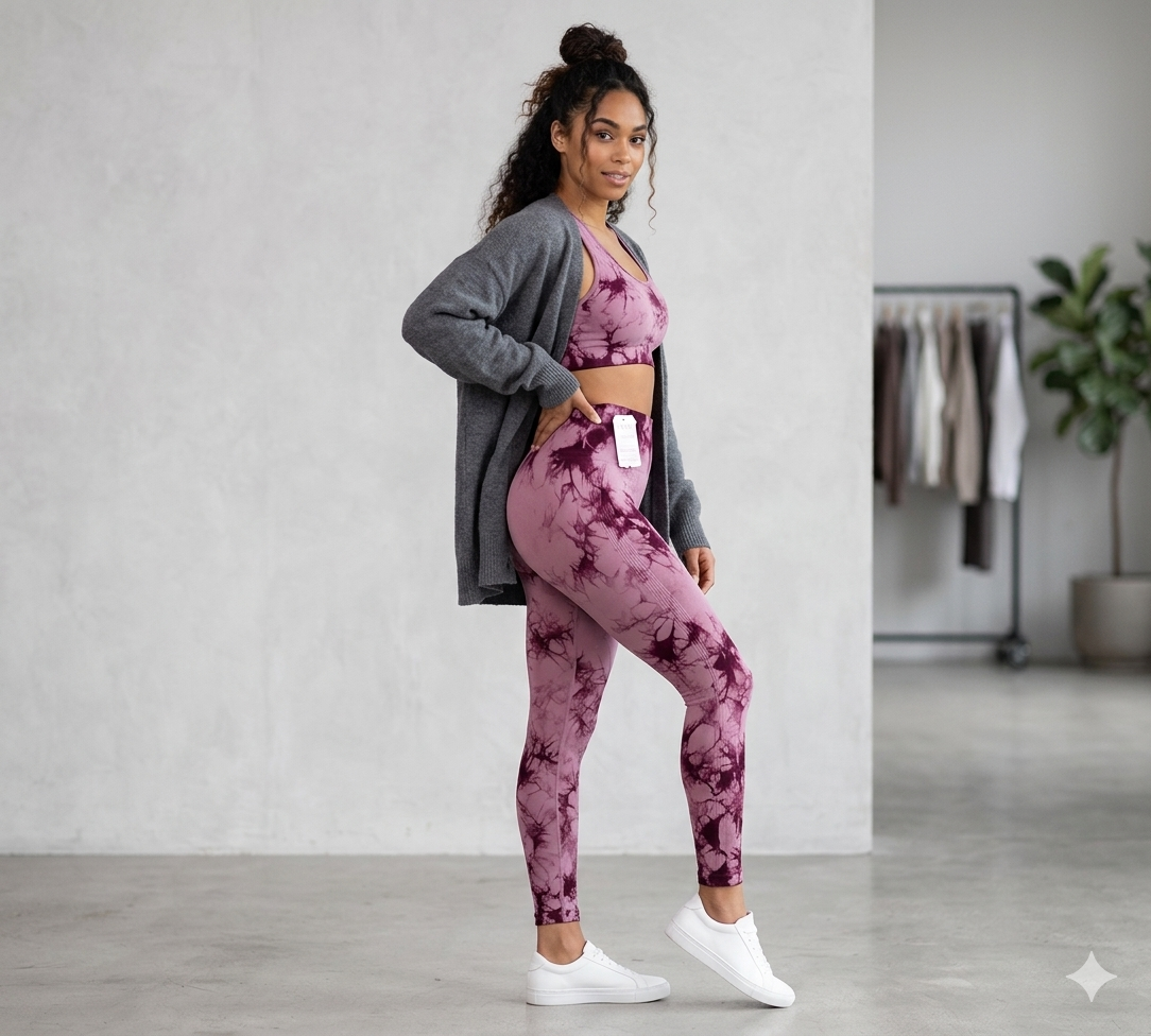 Leggings de Alta Compresión Doble Tono