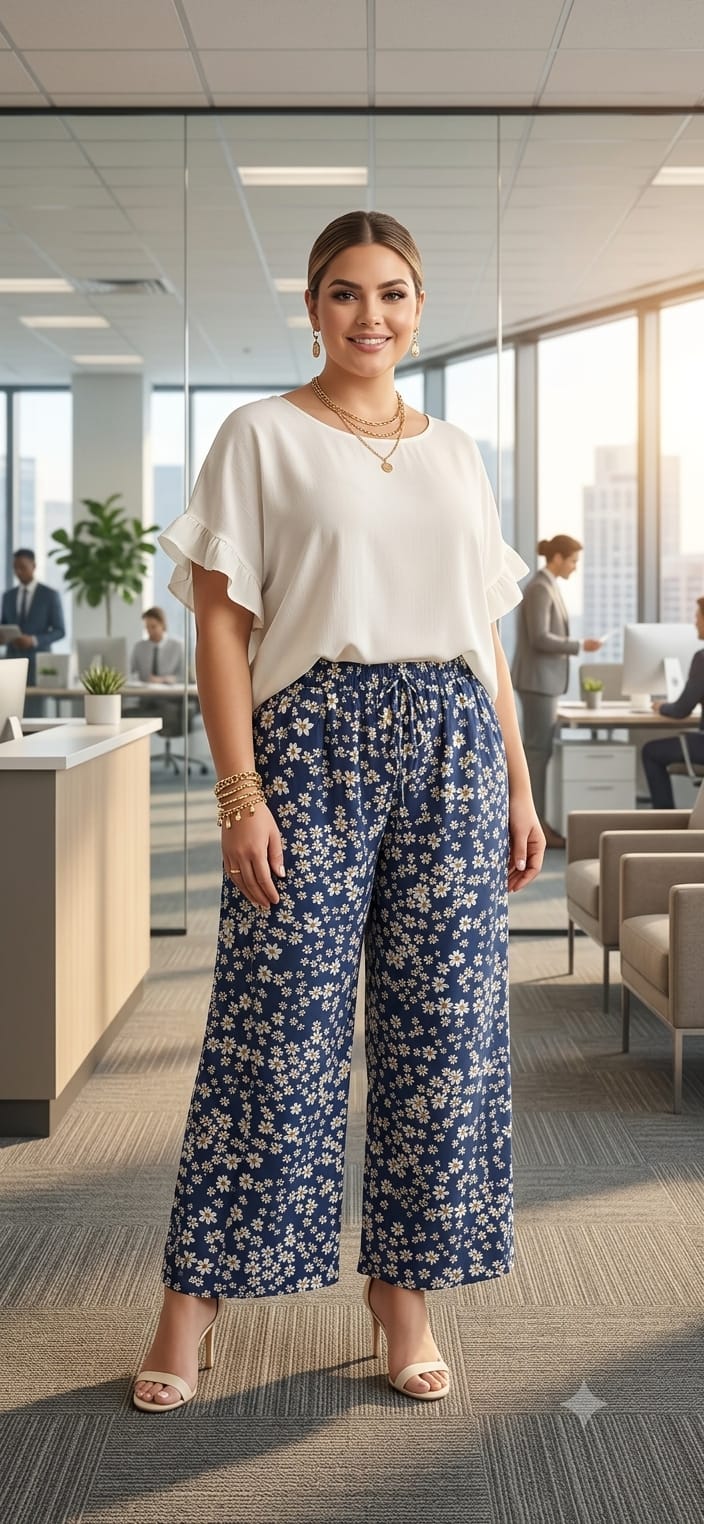 Floral palazzo trousers