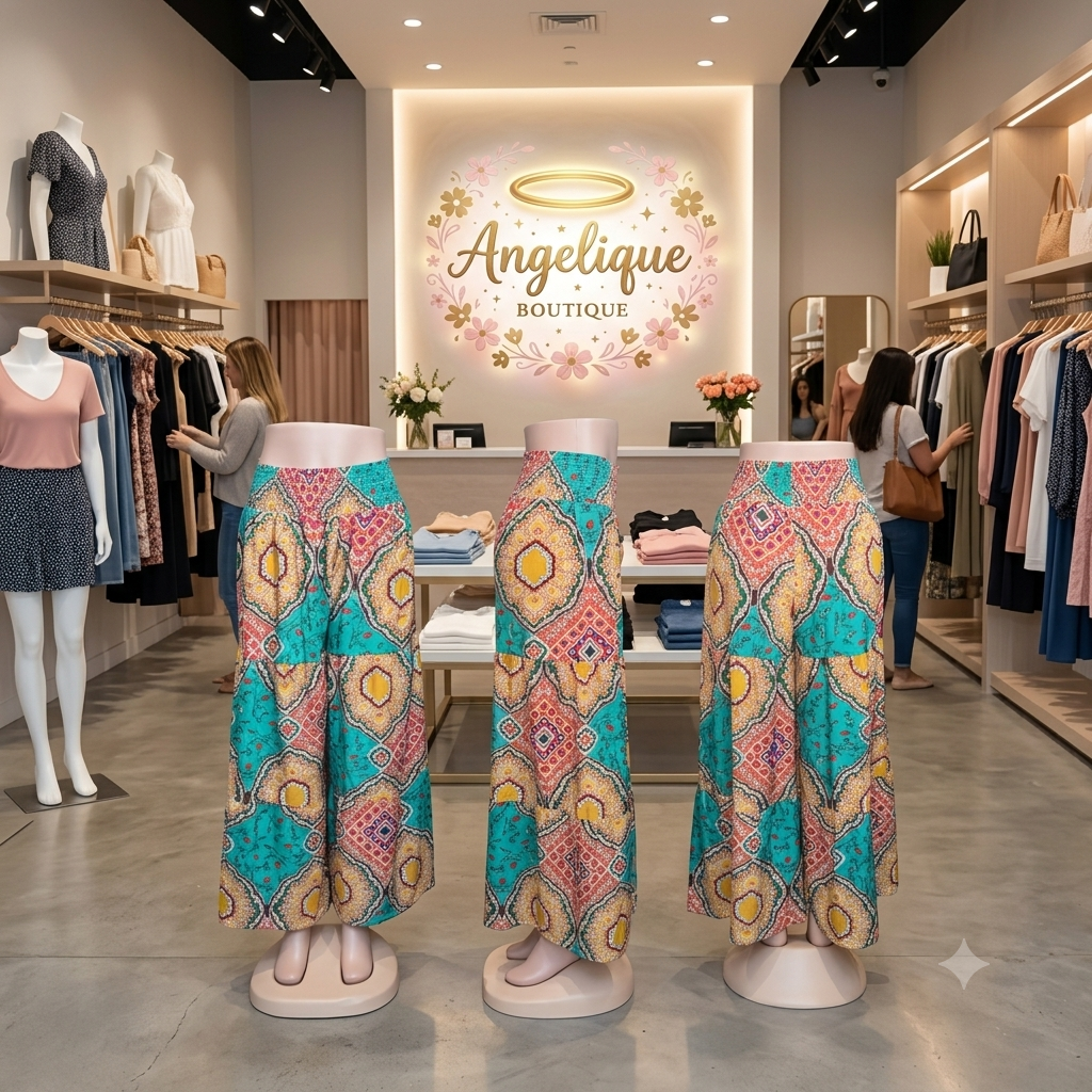 Pantalón Palazzo Multicolor Floral Grande-Extragrande