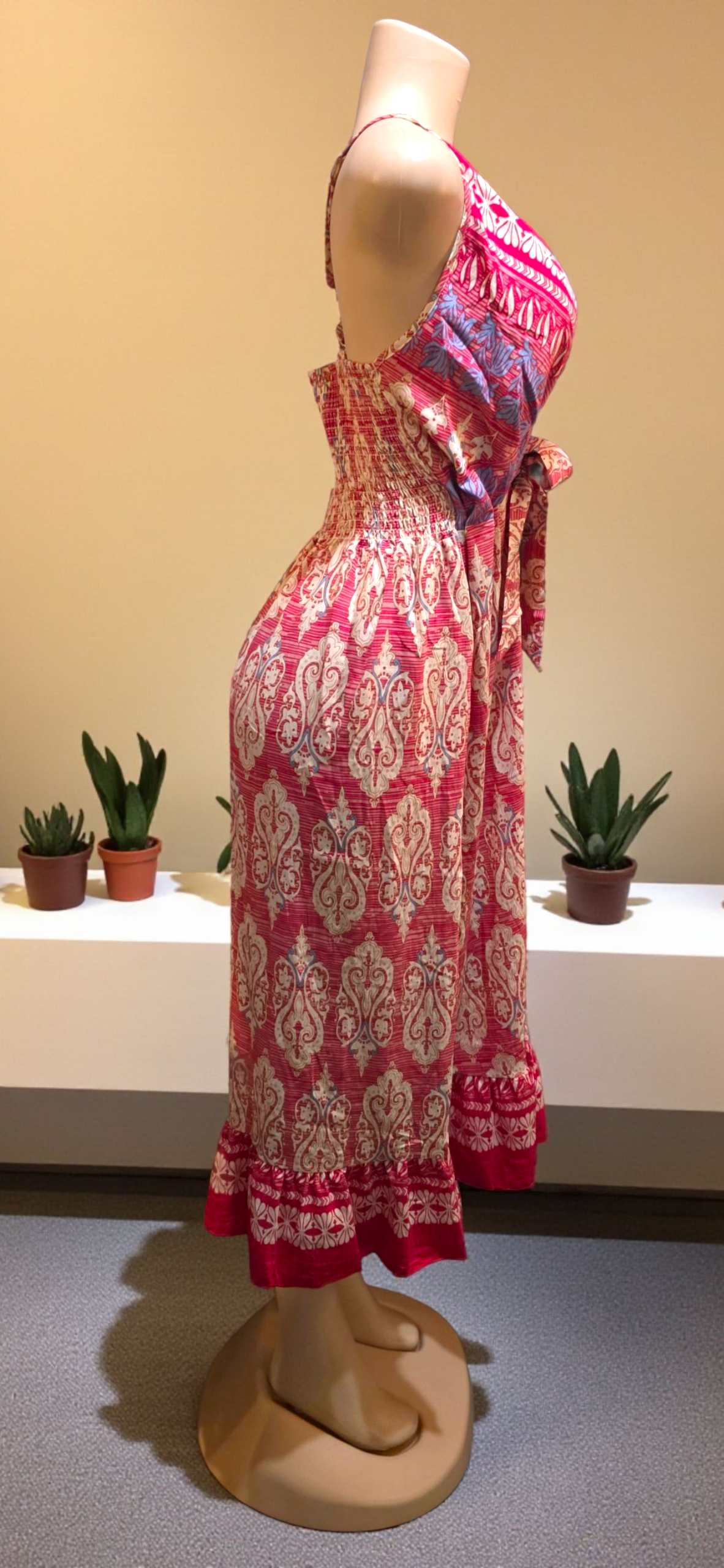 Vestido Largo Floral – 80% Algodón / 20% Poliéster