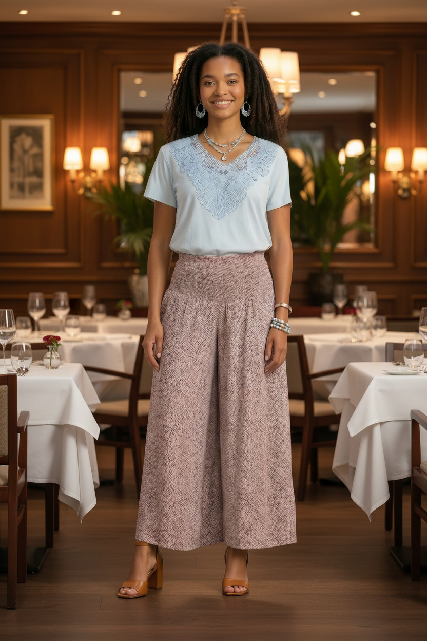 Palazzo Floral Largo 🌸 | Faja Ancha | 100% Viscosa | Talla Única