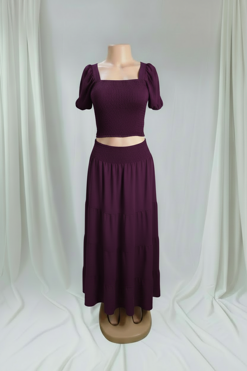 Set de Falda de Dos Piezas con Elástico Ancho en la Cintura | S/M y L/XL