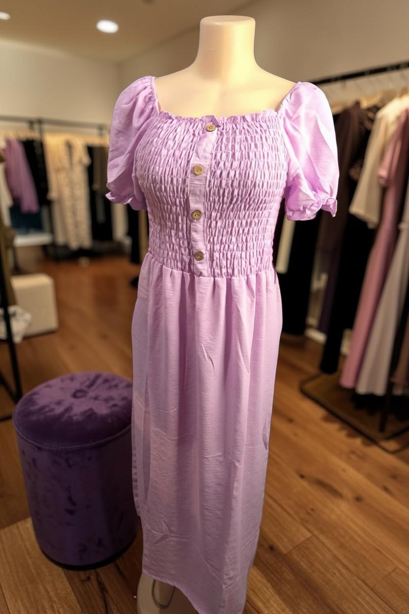 Vestido Largo Casual con Estampado de Corazones y con Cinta Ajustable stretch