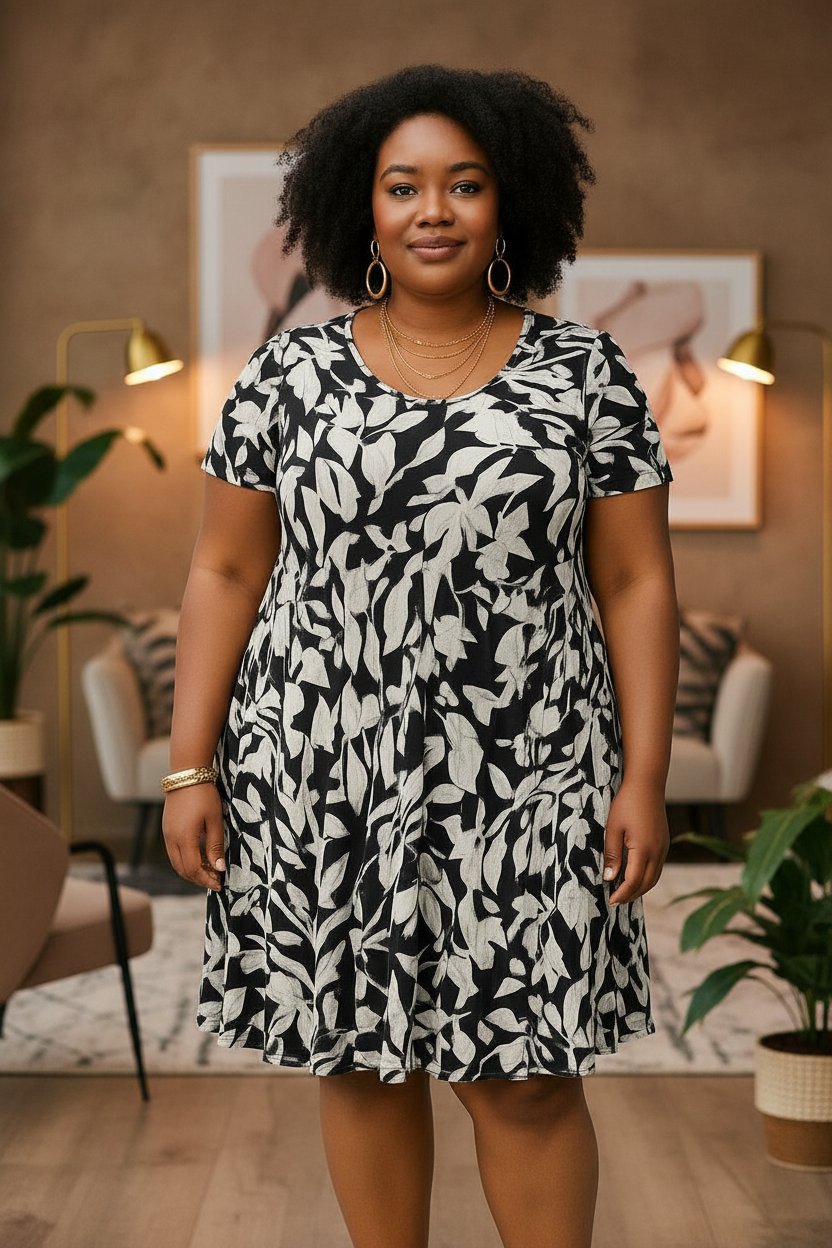 Vestido Semifloral de Seda — Elegancia Ligera para Cada Momento