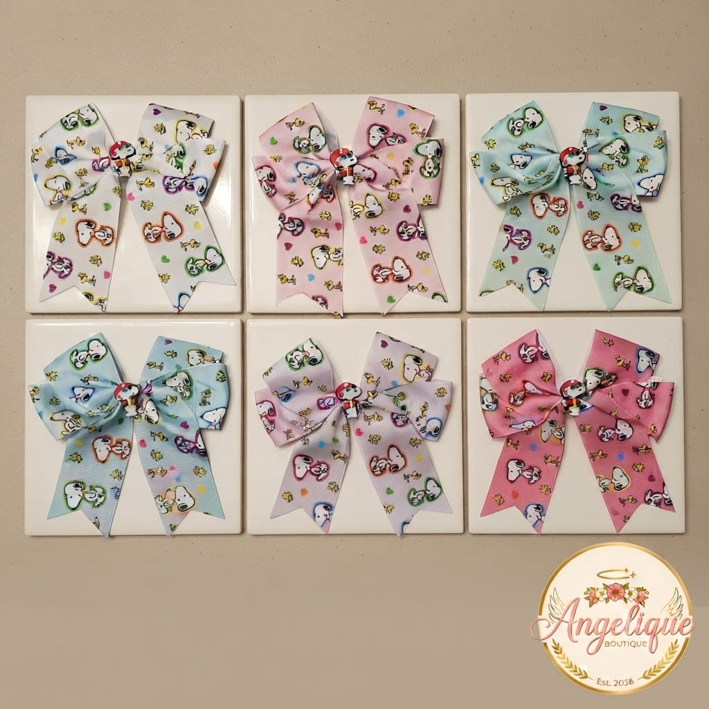 Snoopy Grosgrain Hair Bow Clip for Girls