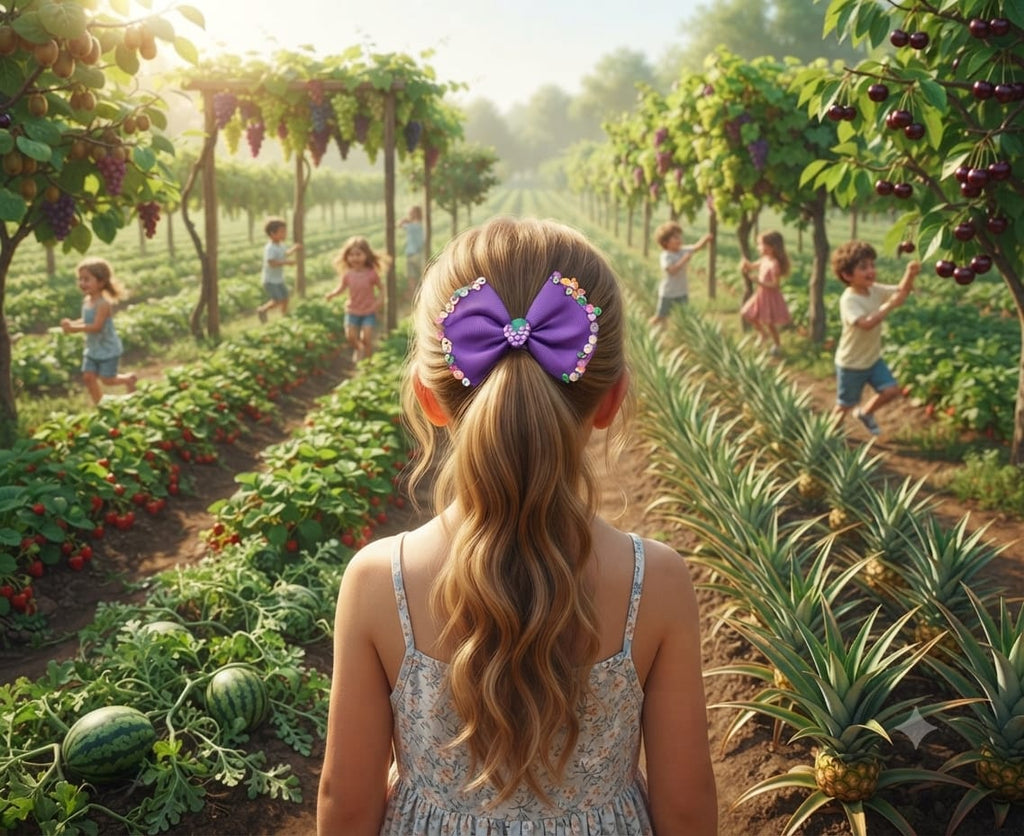 Fruit Grosgrain Hair Bow Clip for Girls