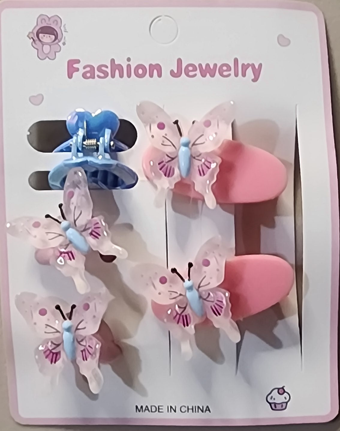 5-Piece Girls Hair Accessories Set – Bows & Clips