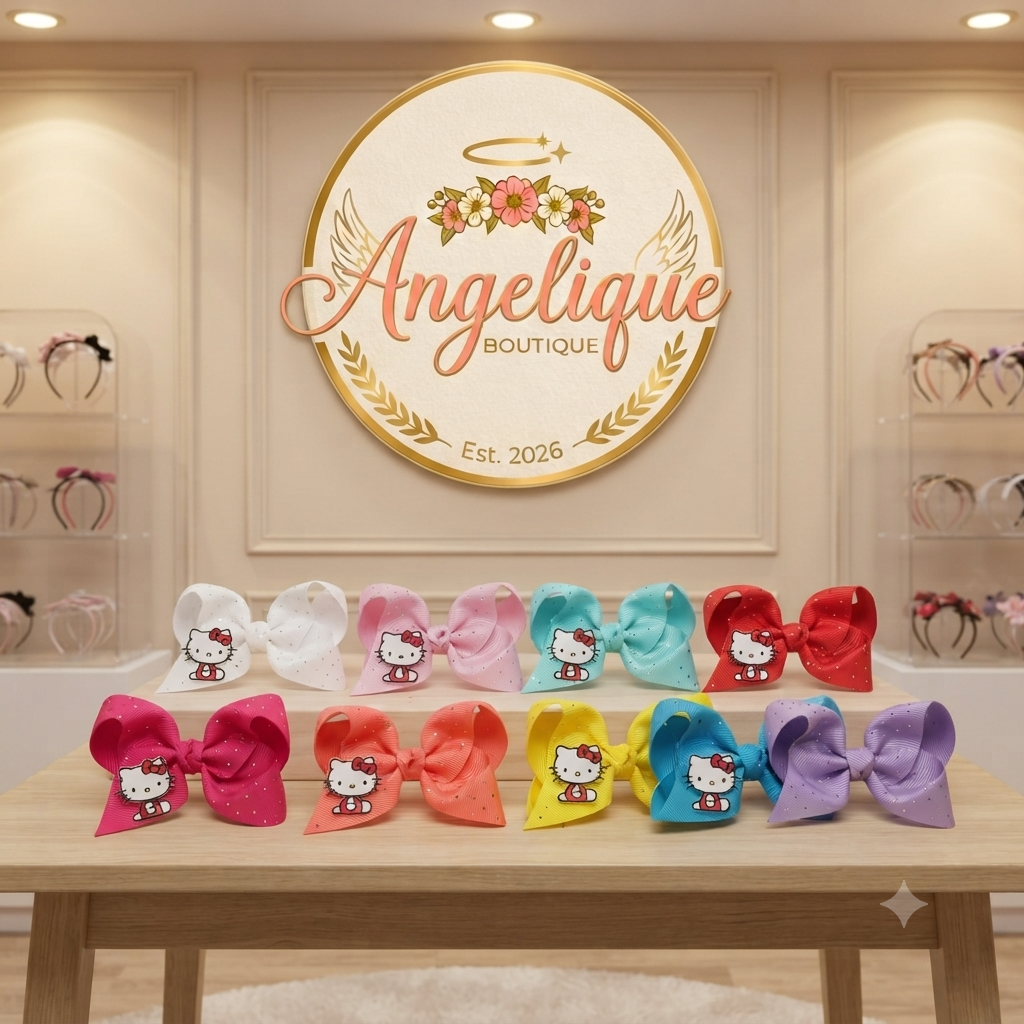 Hello Kitty Big Glitter Hair Bow for Girls