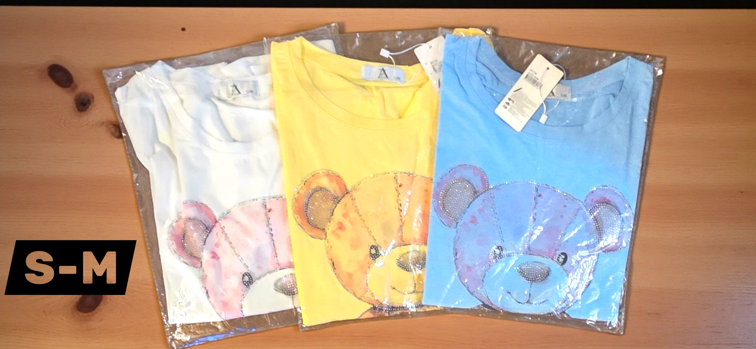 Blusa Manga Corta de Osita con Pedrería y Brillo | Duradera y Glamorosa