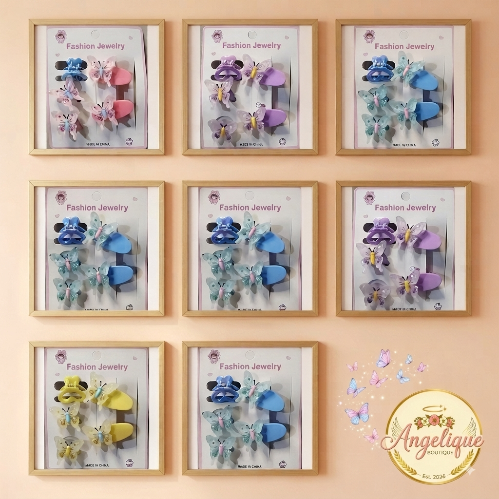 5-Piece Girls Hair Accessories Set – Bows & Clips