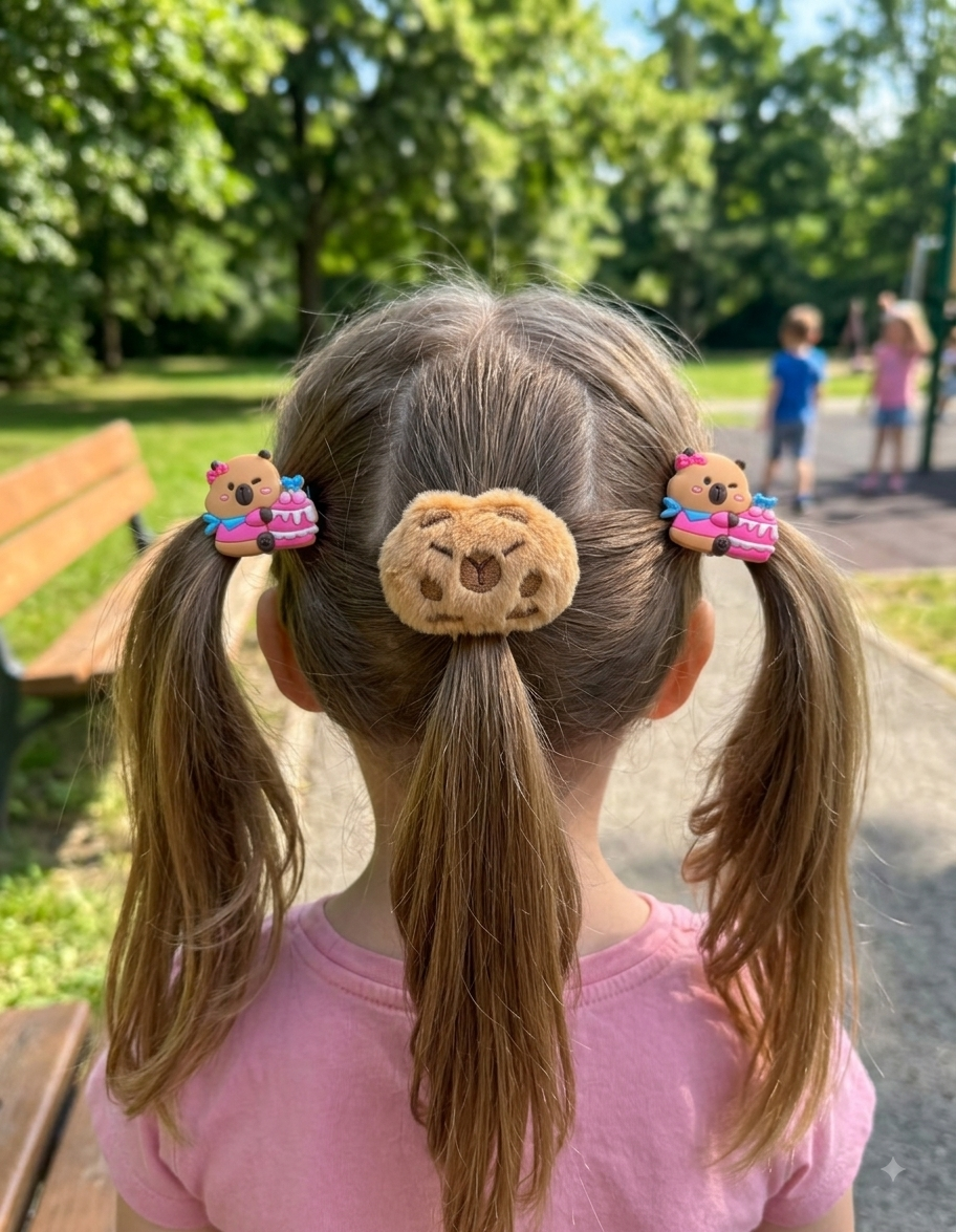 Capybara Hair Clips Set of 3 – Cute Animal Clips