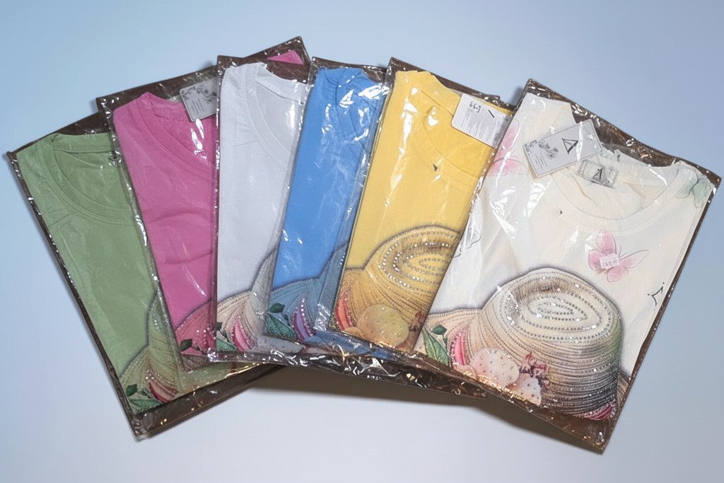 Blusa de Sombrero con Brillo y Pedrería | Manga Corta Femenina
