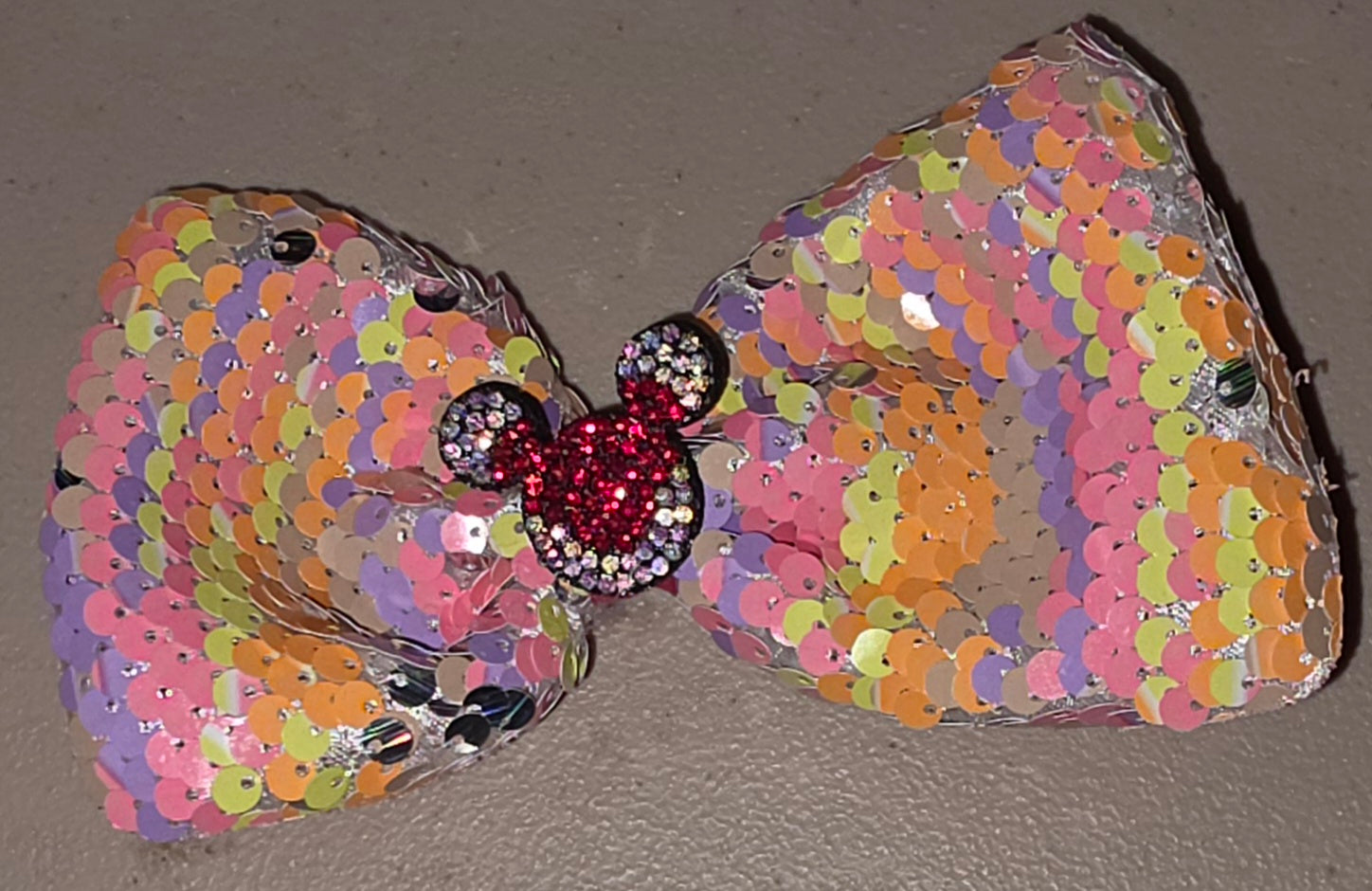 Large Sequin Mouse Ear Hair Bow for Girls