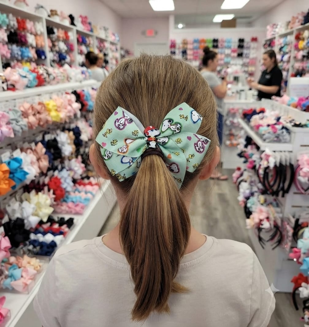 Snoopy & Friends Cheer Hair Bow for Girls