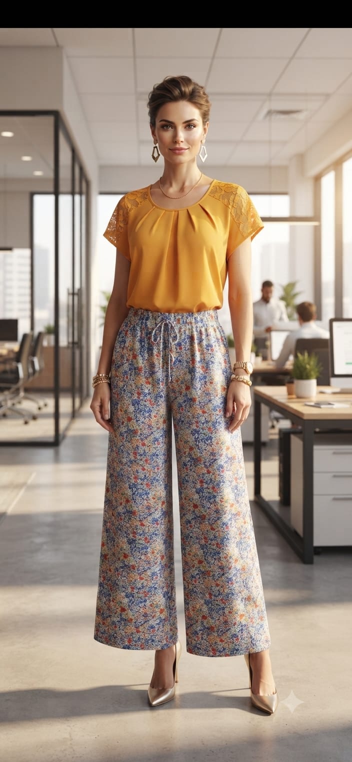 Floral palazzo trousers