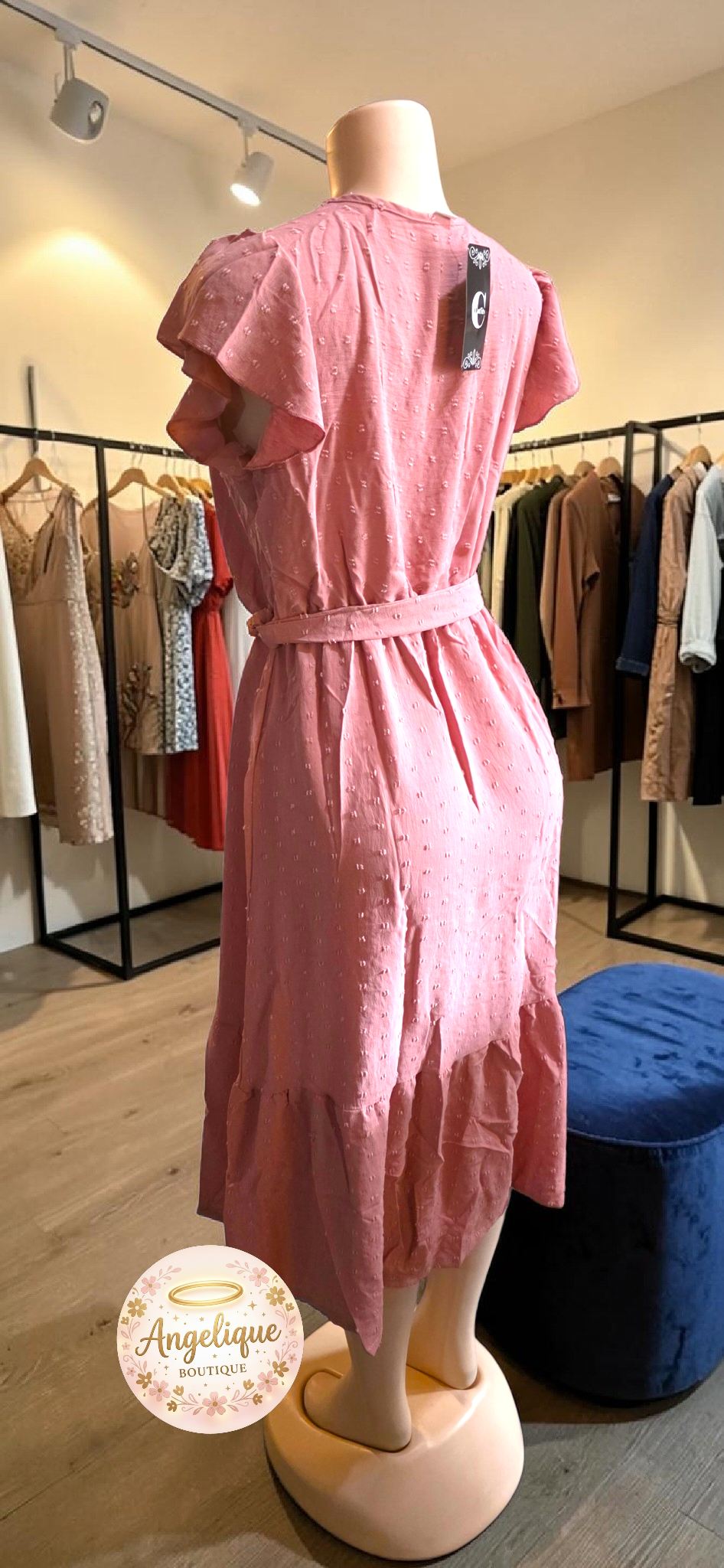 Vestido con Stretch y Cinta en la Cintura