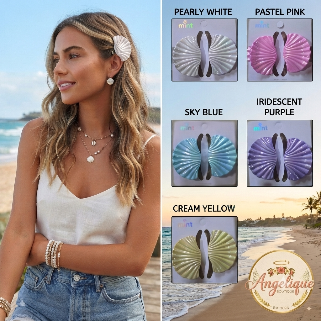 Seashell Hair Clip Set of 2 – Pastel Colors