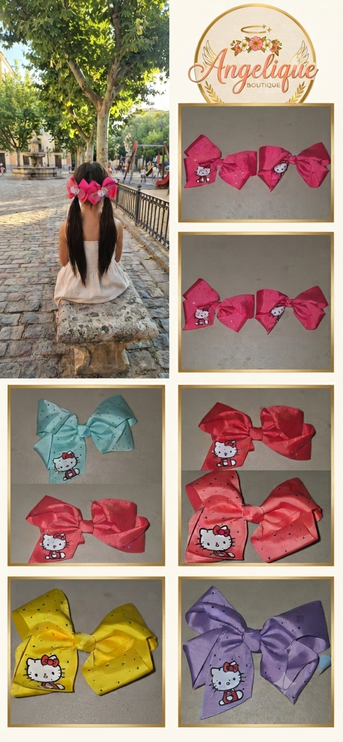 Hello Kitty Big Glitter Hair Bow for Girls
