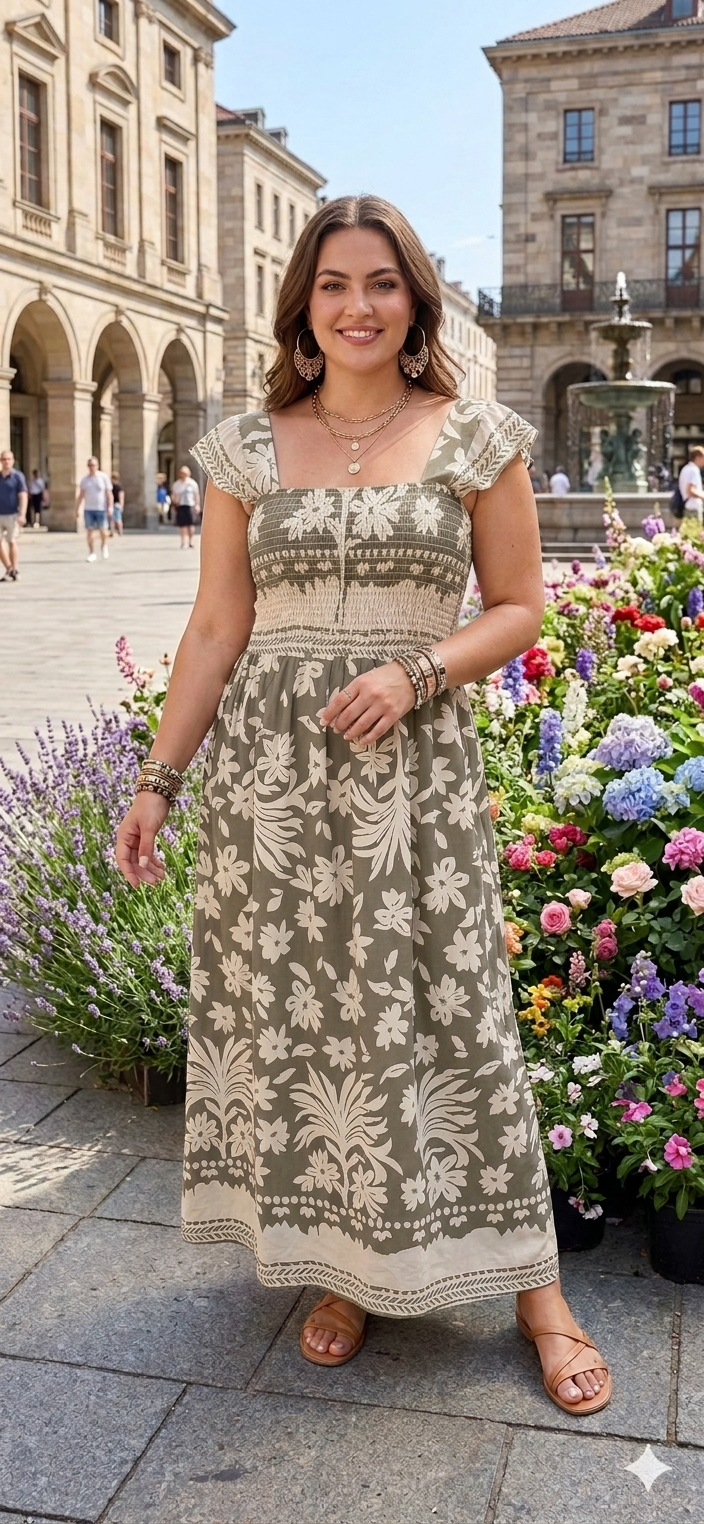 Vestido Largo Floral de Alta Calidad | Estampado Floral Elegante
