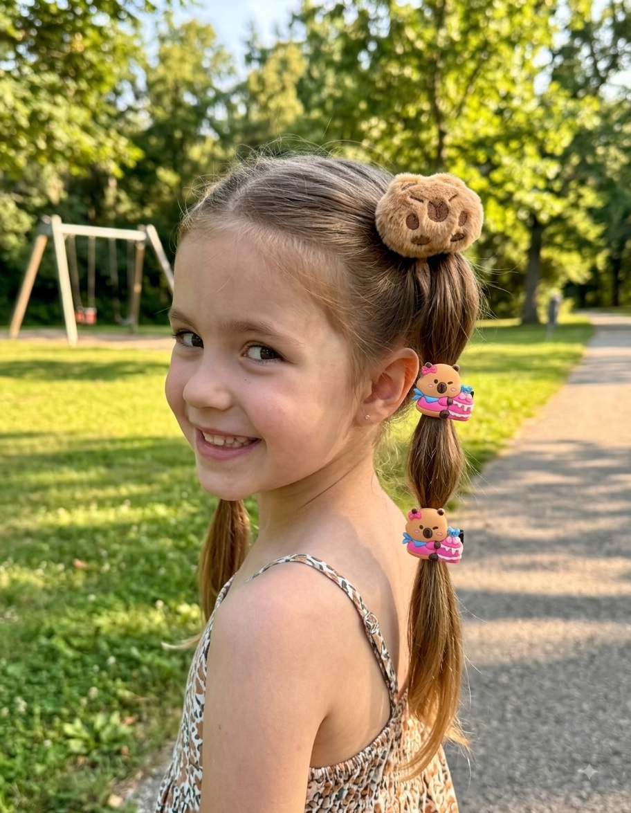 Capybara Hair Clips Set of 3 – Cute Animal Clips