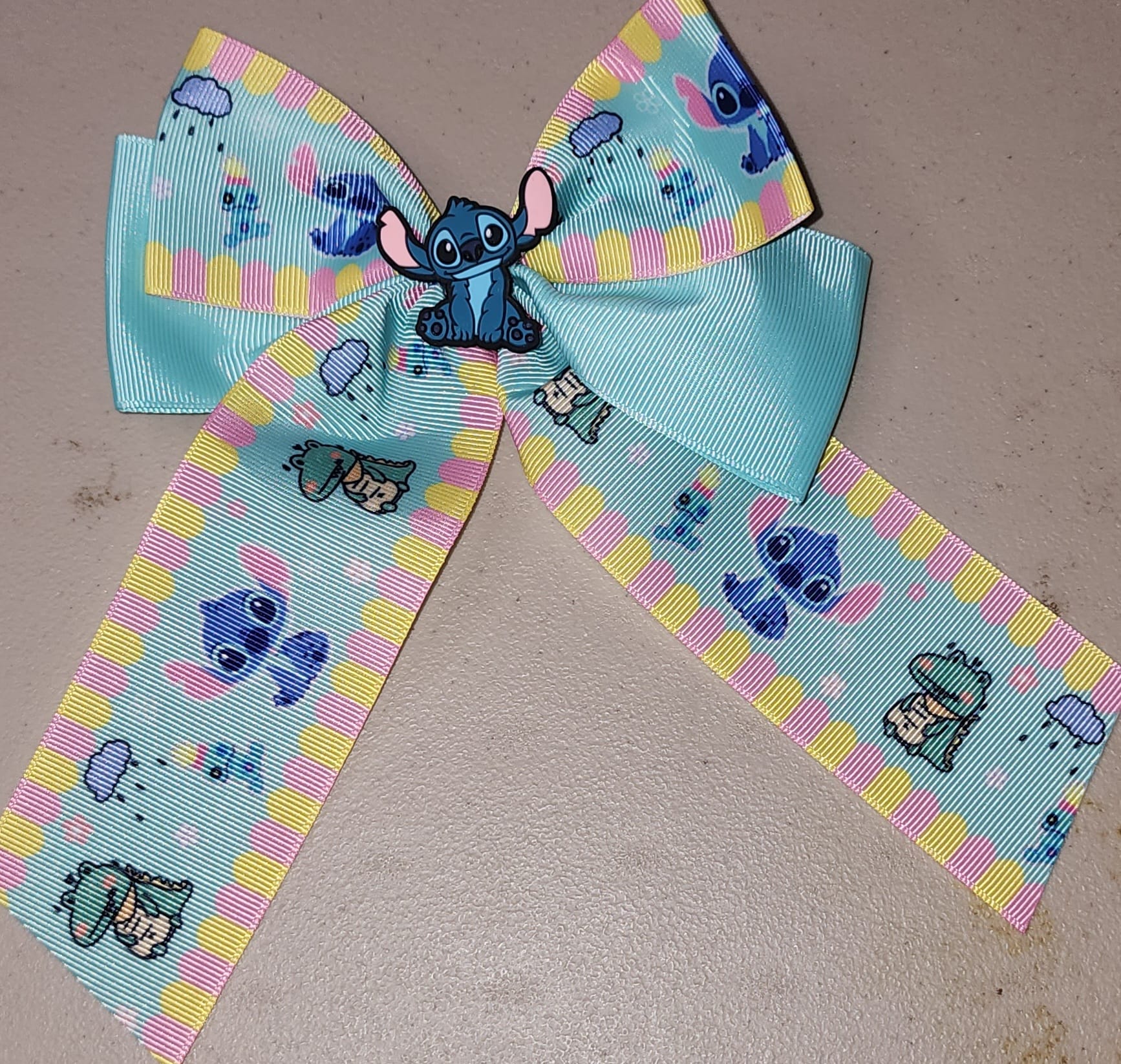 Stitch & Angel Tail Hair Bow Clip for Girls