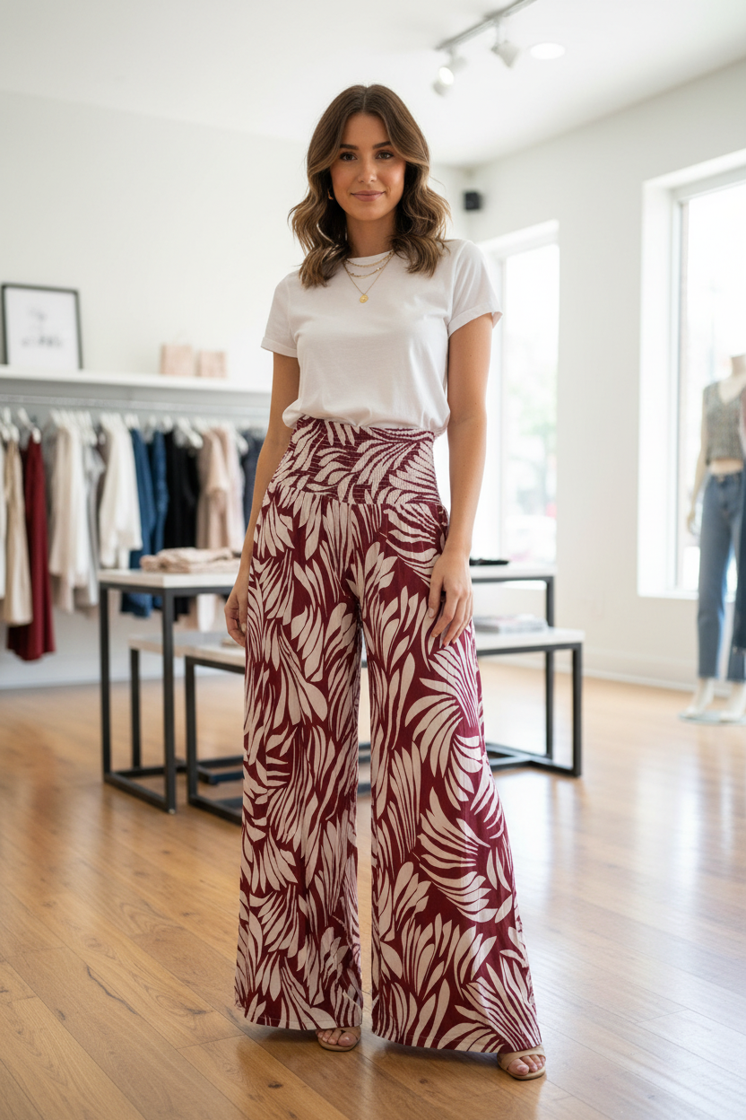 Pantaloneta Palazzo con Estampado Floral 🌸 | Fluida y Elegante