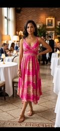 Vestido Largo Mosaico Floral con Stretch