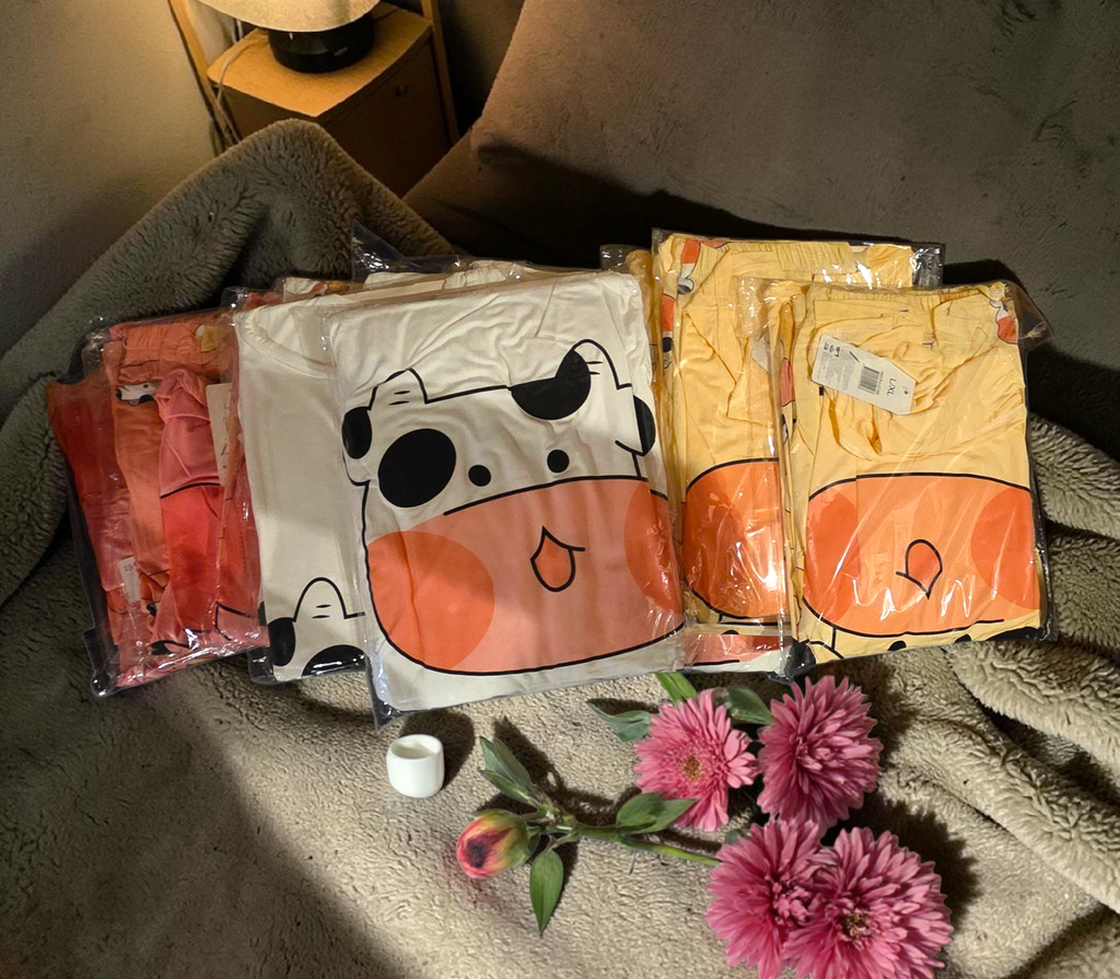Set Pijama de Dos Piezas Vaquita | Manga Larga | Alta Calidad