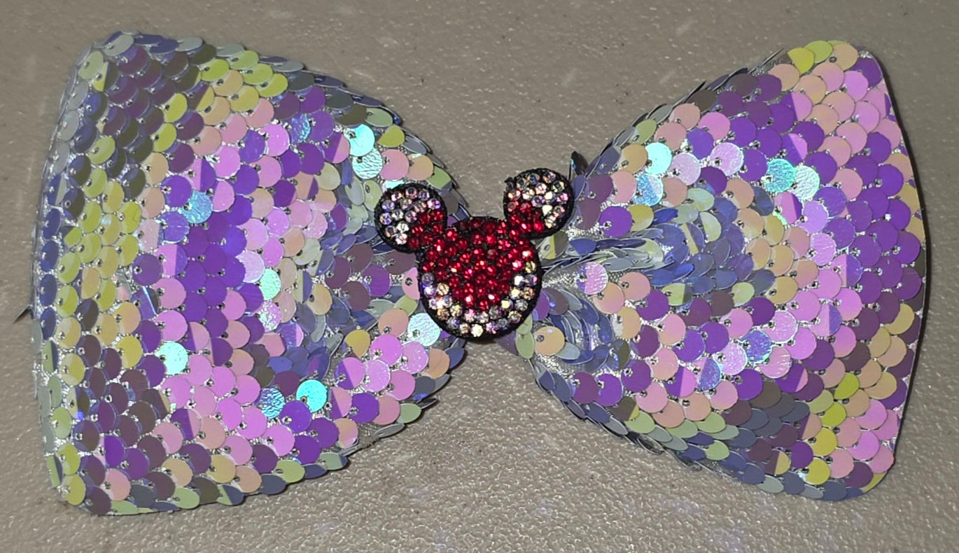 Large Sequin Mouse Ear Hair Bow for Girls