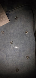 Denim Jean Shorts with Rhinestones & Diamante Details | Angelique Boutique