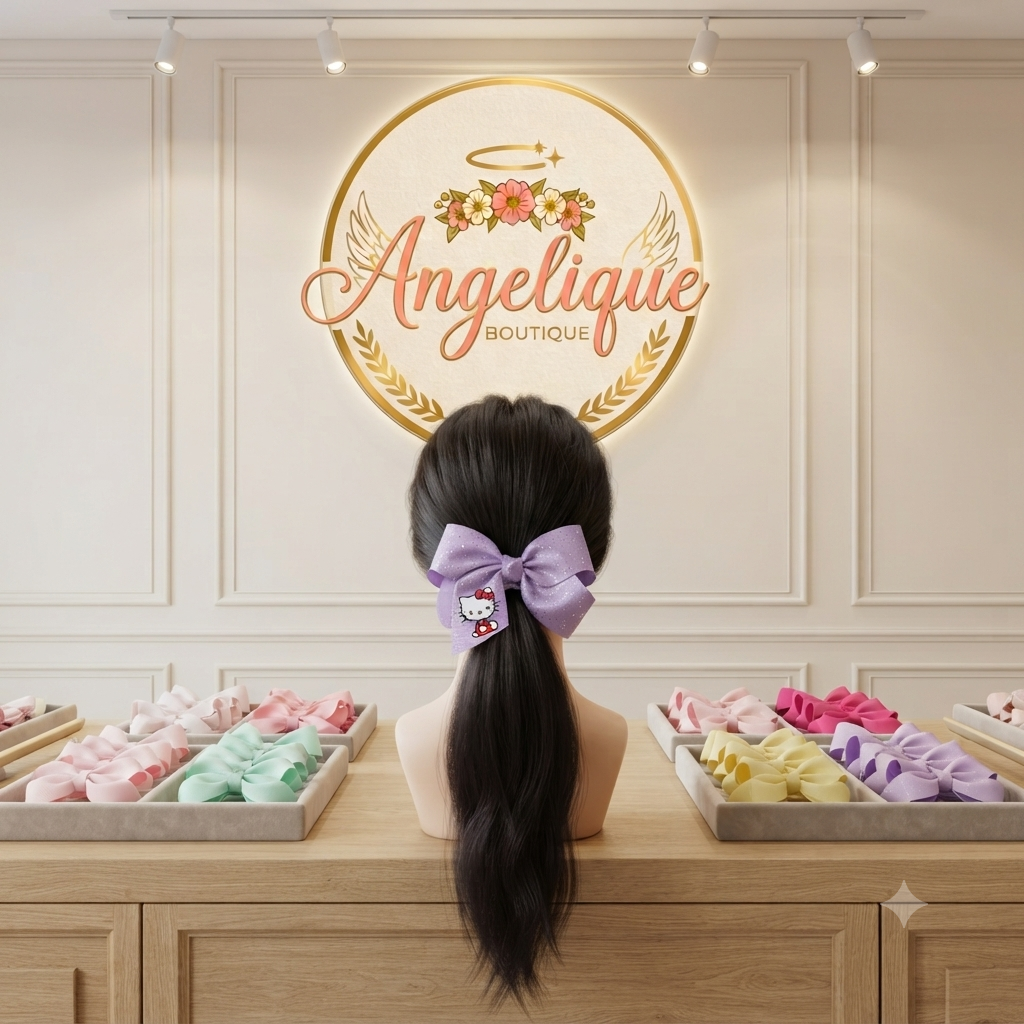 Hello Kitty Big Glitter Hair Bow for Girls