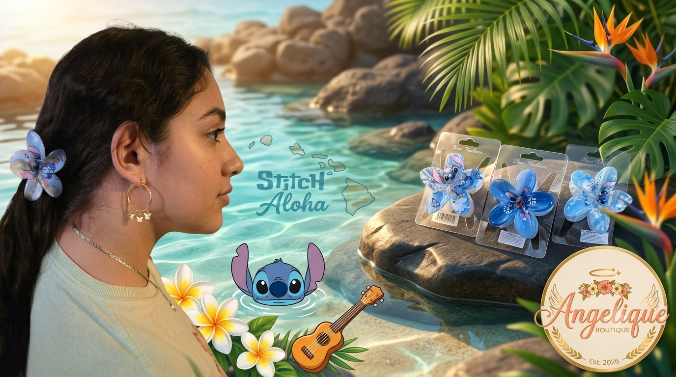 Stitch Flower Hair Clips – Cute Character Hair Accessories