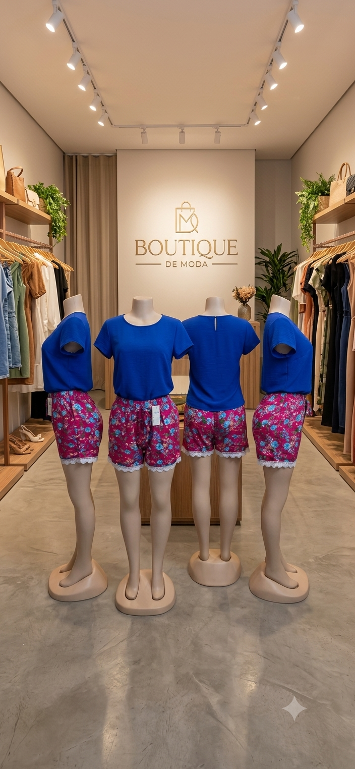 Short Floral con Bolsillos y Cordón Ajustable en la Cintura