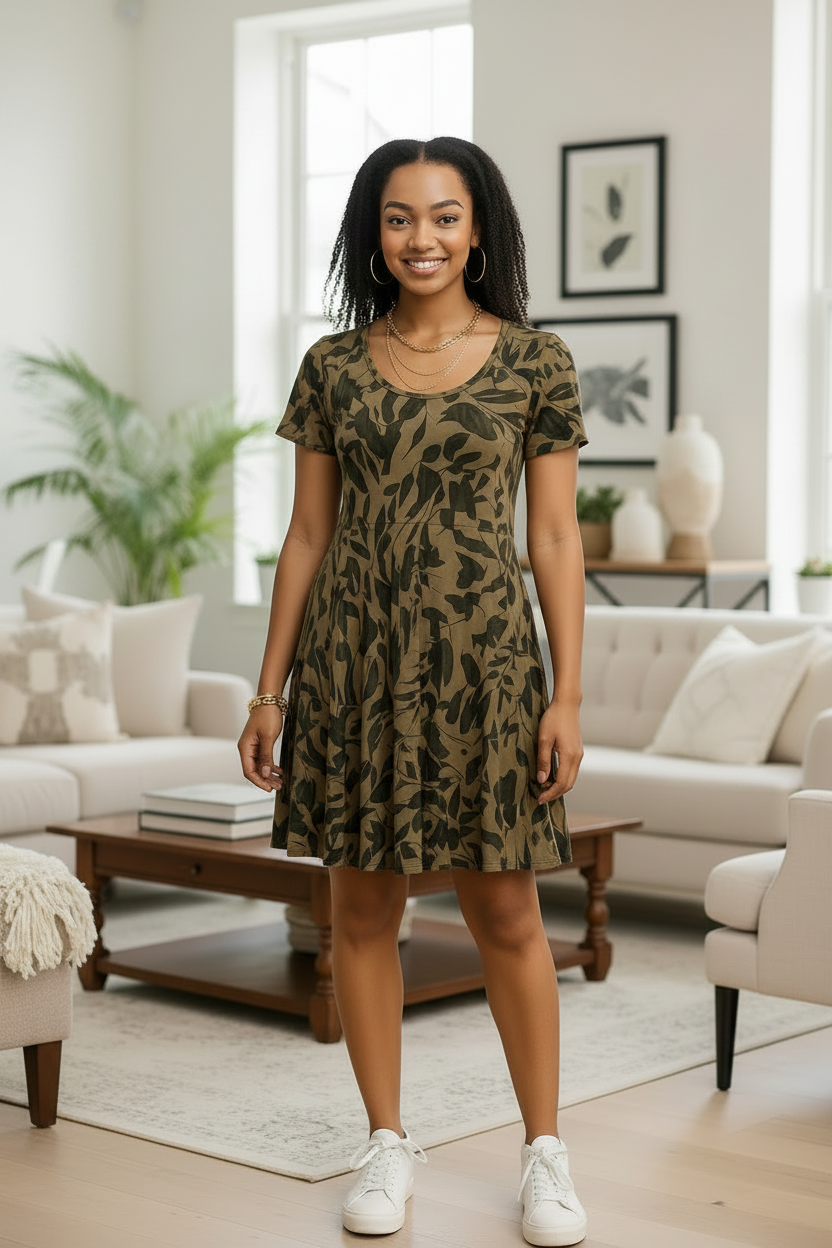Vestido Semifloral de Seda — Elegancia Ligera para Cada Momento
