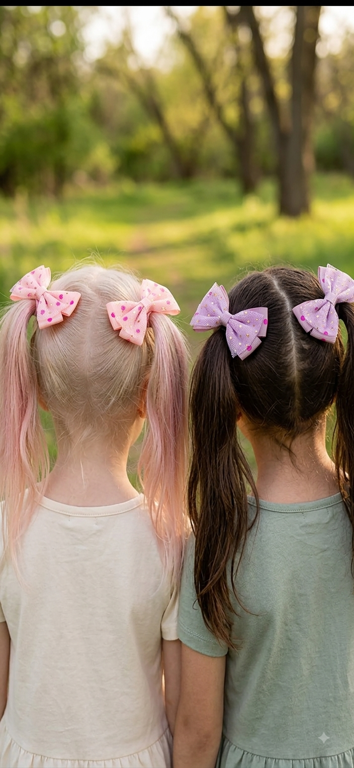 Hair Bow Set of 4 – Assorted Colors & Styles