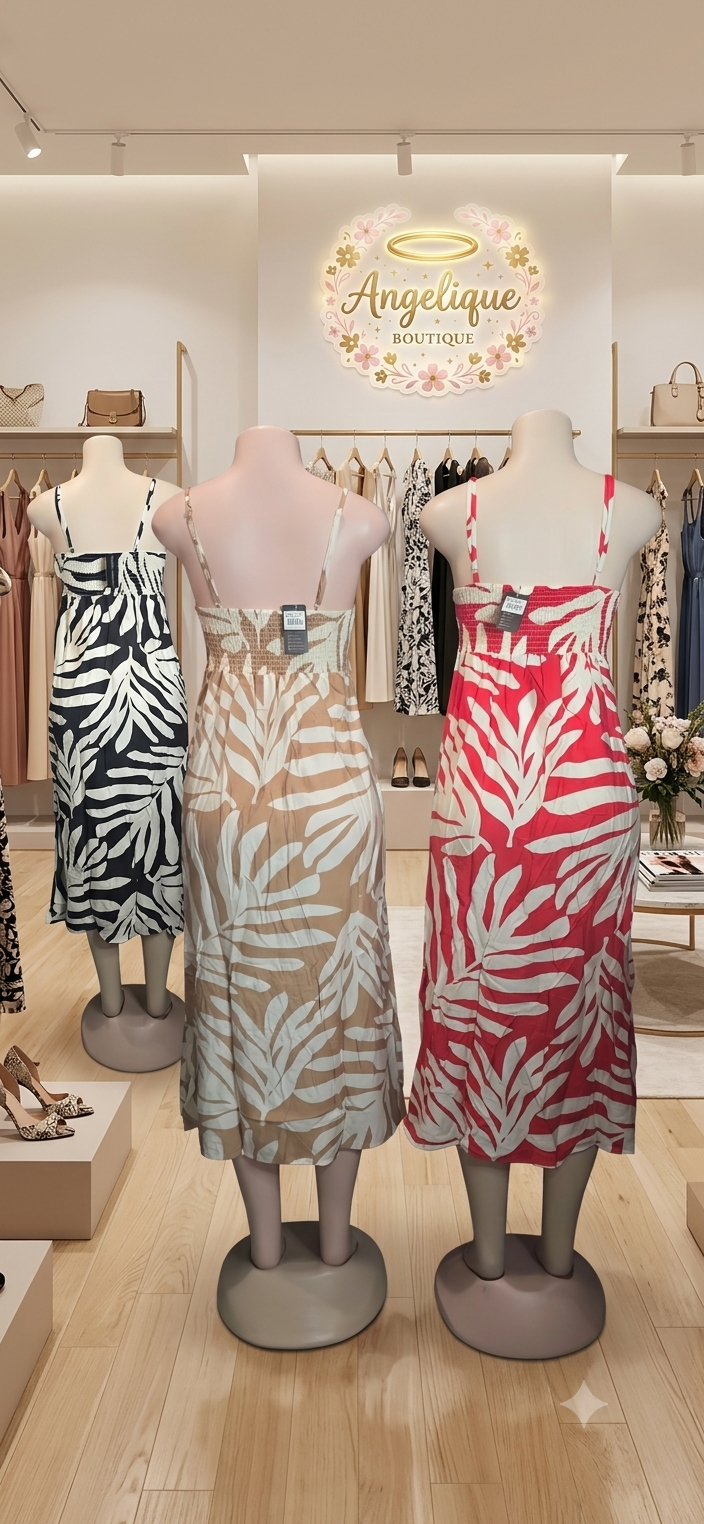 Vestido Midi con Estampado Karat Floral, Tiritas Spaghetti y Escote en V