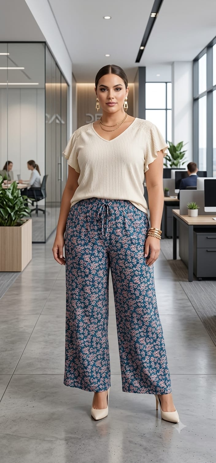 Floral palazzo trousers