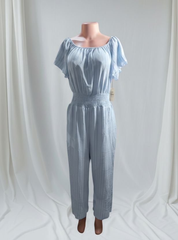 Enterizo Jumper Rallado con Estrechez en la Cintura | S/M y L/XL
