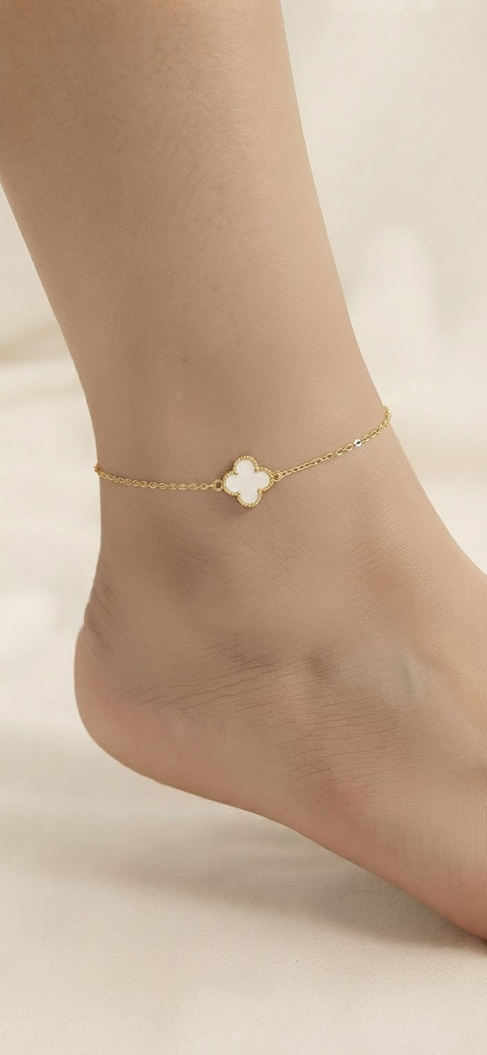 Women's Luxury Monogram Charm Anklet – Stainless Steel