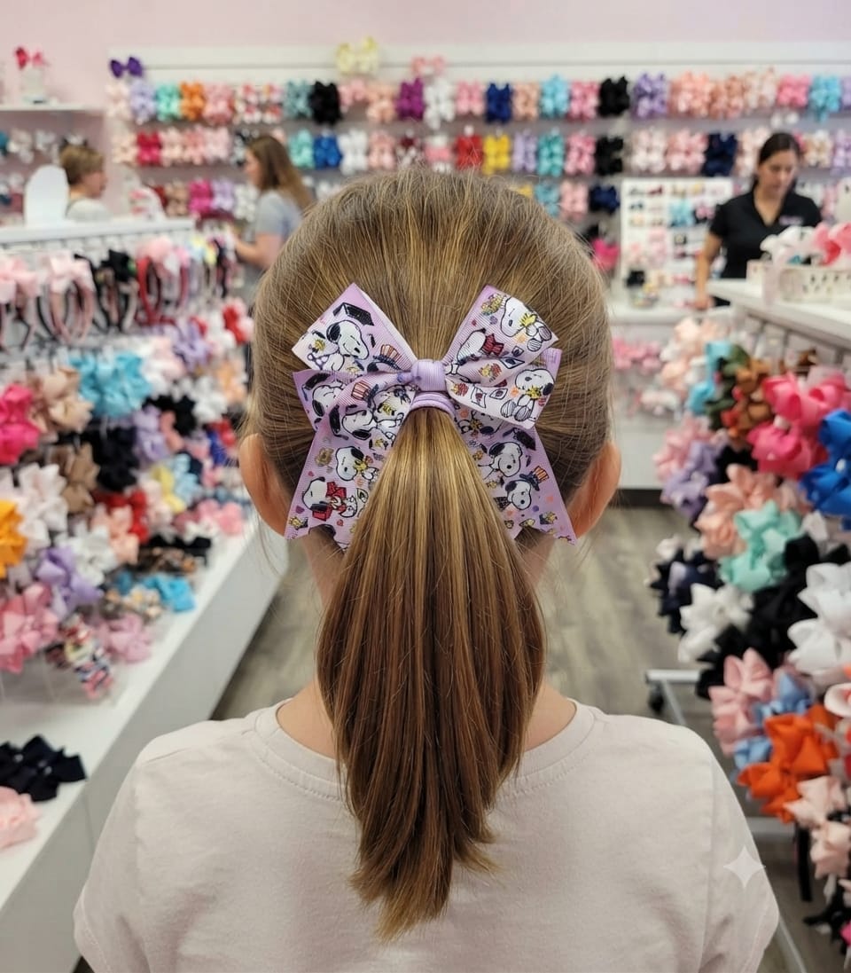 Snoopy & Friends Cheer Hair Bow for Girls