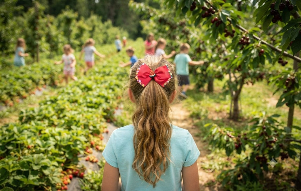 Fruit Grosgrain Hair Bow Clip for Girls